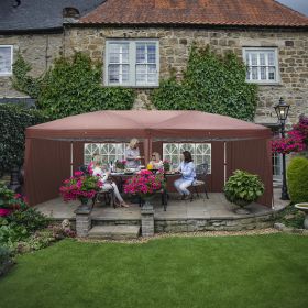 3 x 6m Two Windows Practical Waterproof Folding Tent Dark Coffee Folding Tent