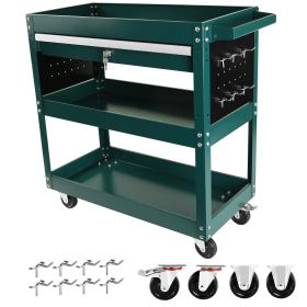 3 Tier Rolling Tool Cart, Heavy Duty Utility Cart Tool Organizer with Storage Drawer, Industrial Commercial Service Tool Cart for Mechanics, Garage
