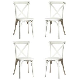 4-Pack Resin X-Back Chair, Mid Century Chair Modern Farmhouse Cross Back Chair for Kitchen ,Lime Wash
