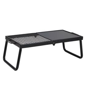 Folding Campfire Grilling Rack for Outdoor Open Flame Cooking (Color: As Pic Show, size: 22.4")