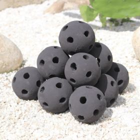 Hollow Ceramic Fire Balls, Set of 10 Fireplace Balls, Modern Accessory for Indoor/Outdoor Fire Pits or Fire Tables, Brushed Concrete Look (style: 10pcs Hollow)